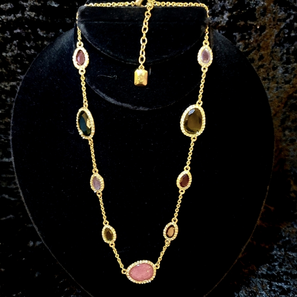 Ralph Lauren multicolored Stone pave Crystal